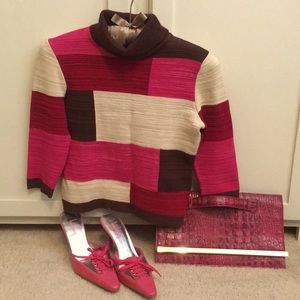 Annie b cropped color block sweater